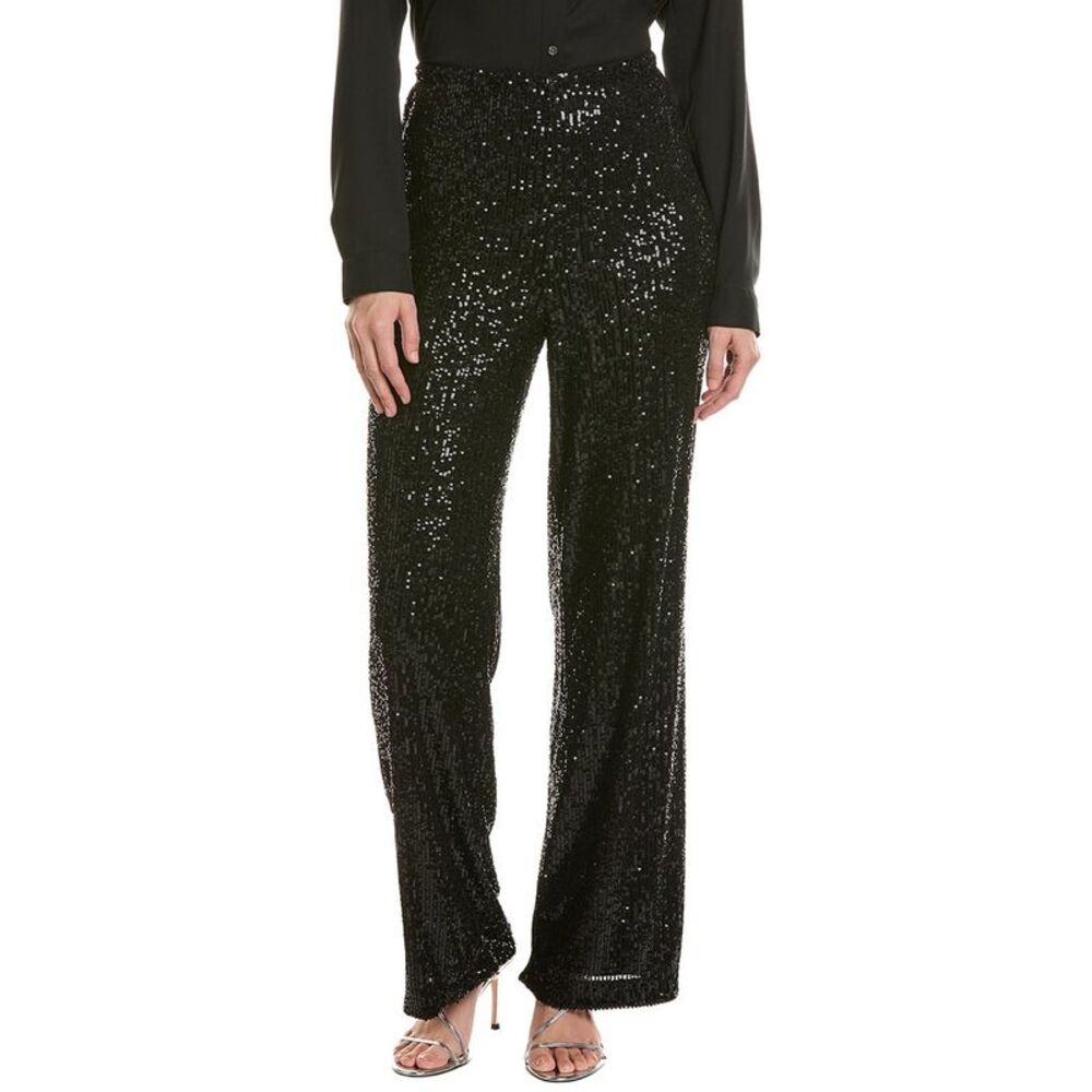 Halston Womens  Sequin Pant, Black